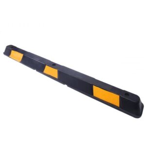 Parkeringsstop - sort med seks gule reflekser.